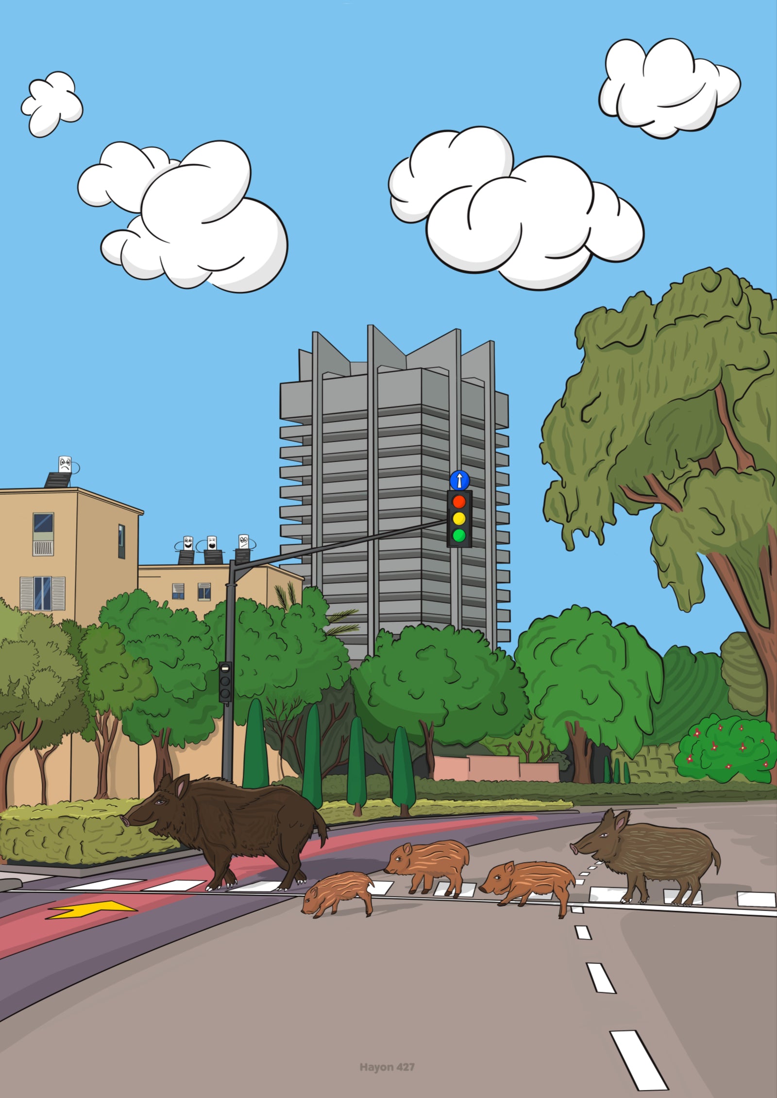 חזירים בקרית אליעזר Boars Family